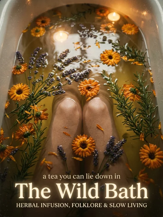 Bain aux fleurs flottantes — lavande et calendula dans l'eau