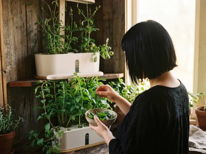 Plants en cours de culture hydroponique