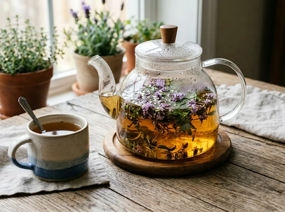 Sommités fleuries de verveine officinale prêtes à infuser